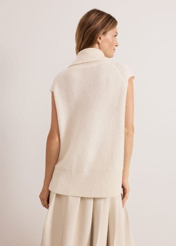 Phase Eight Ginny Ivory Cowl Neck Tabard Knitwear White Australia | WI7943258